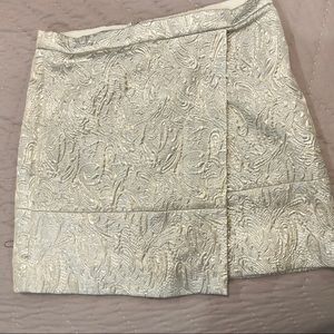 NWOT J Crew shimmering champagne wrap mini skirt